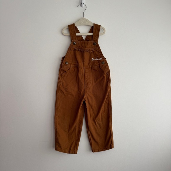 Carhartt Other - Carhartt Tan Ruffle Bib Overalls Size 3T
